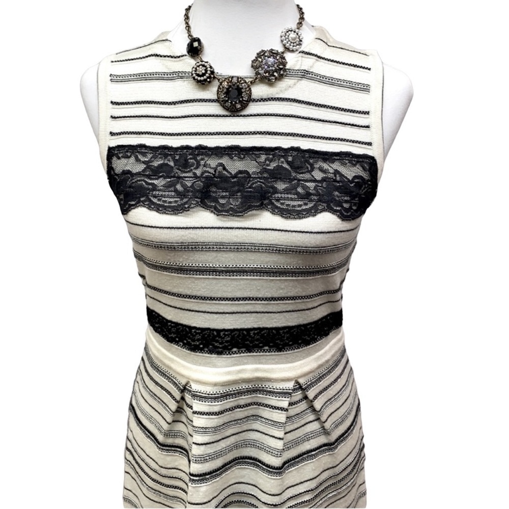 ABS Platinum Light Sweater Black & Ivory Dress - Picture 3 of 7